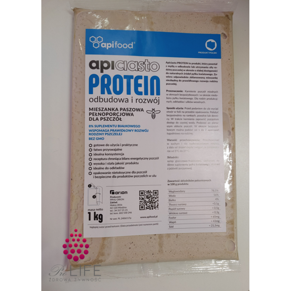Apiciasto Protein 1kg Ciasto dla pszczół Orion